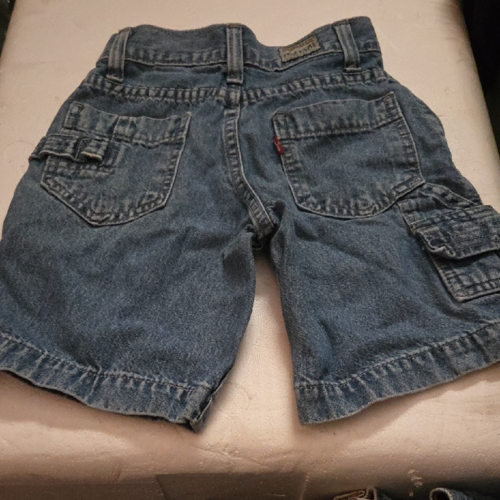 Blue Denim Cargo Shorts Red Tab Levis Vintage 1990s Size 5